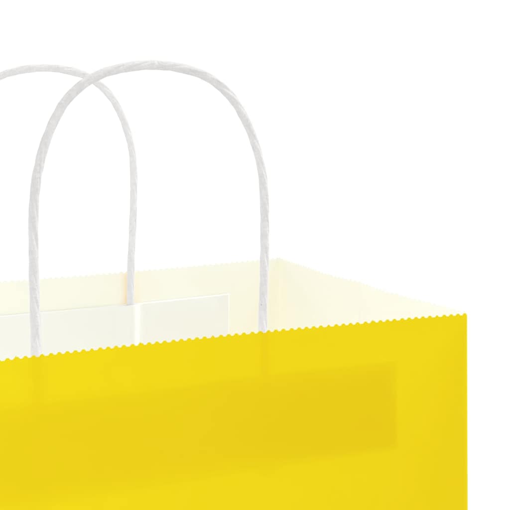 Paper Bags 250 pcs with Handles Yellow 32x22x24 cm