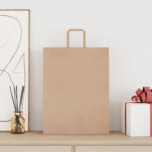 Paper Bags 50 pcs with Handles Brown 32x12x42 cm