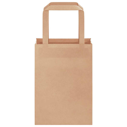 Paper Bags 250 pcs with Handles Brown 15x8x21 cm
