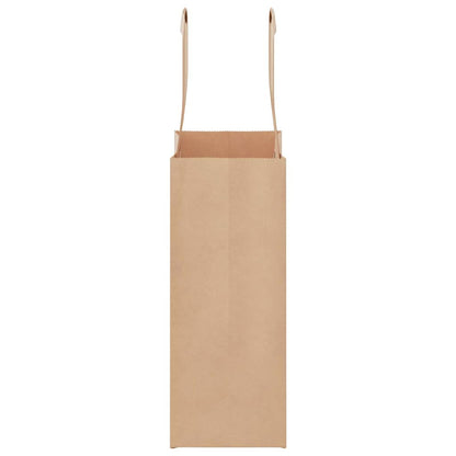 Paper Bags 250 pcs with Handles Brown 15x8x21 cm