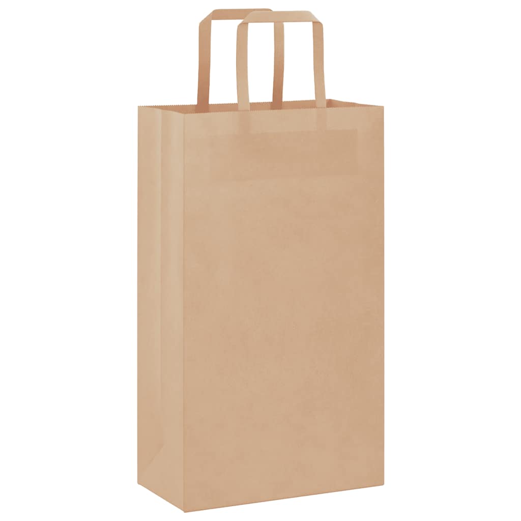 Paper Bags 250 pcs with Handles Brown 21x11x36 cm