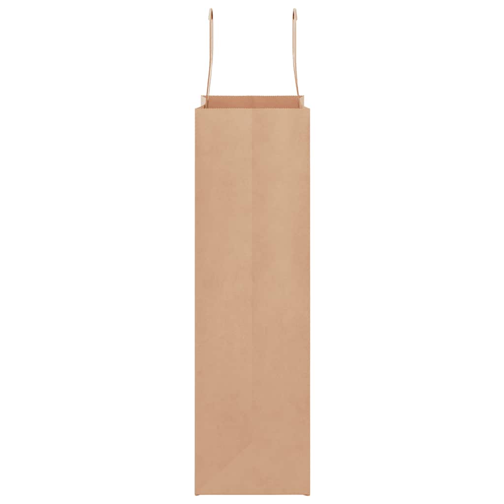 Paper Bags 250 pcs with Handles Brown 21x11x36 cm