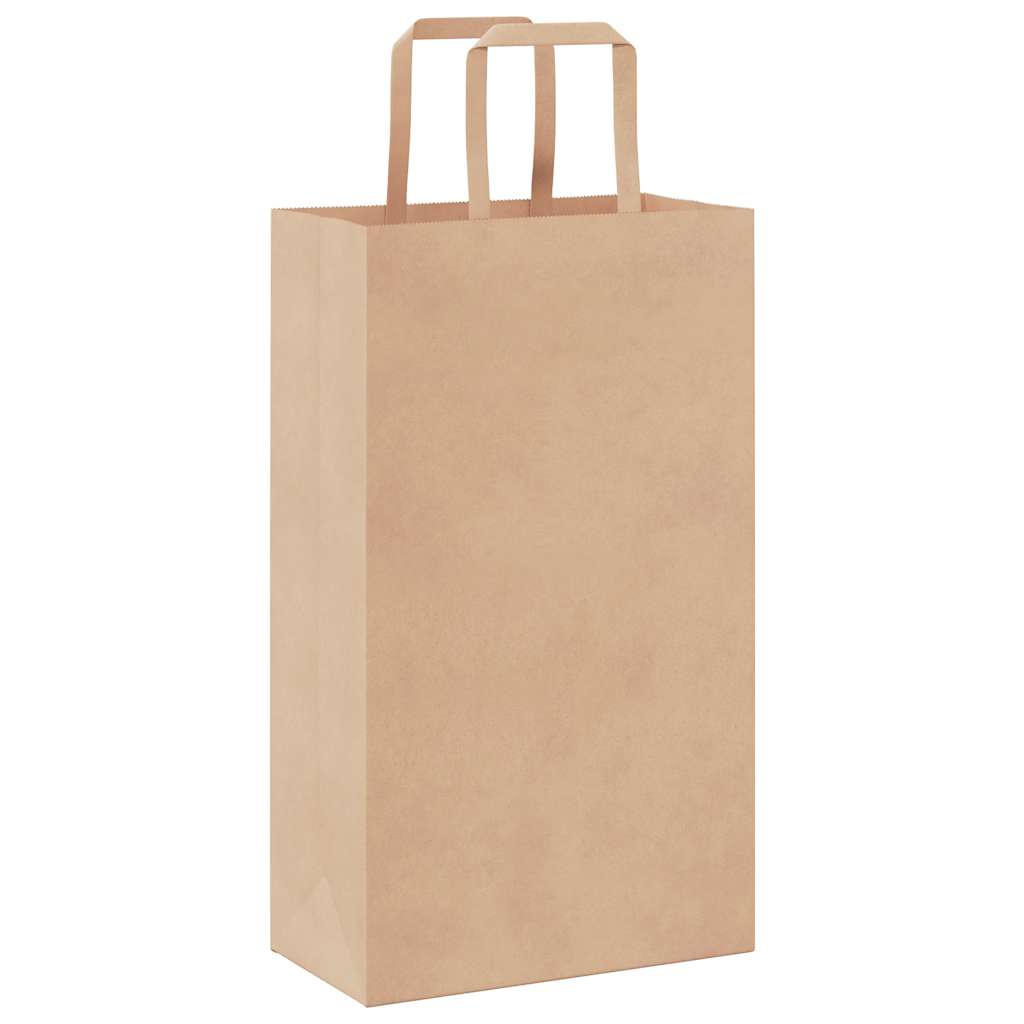 Paper Bags 250 pcs with Handles Brown 21x11x36 cm