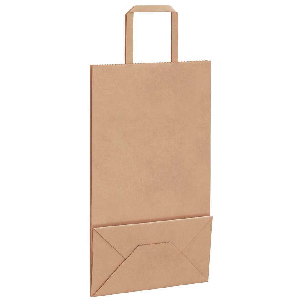 Paper Bags 250 pcs with Handles Brown 21x11x36 cm