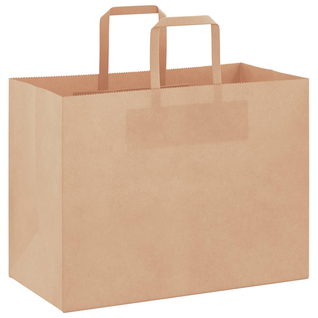 Paper Bags 250 pcs with Handles Brown 32x17x25 cm