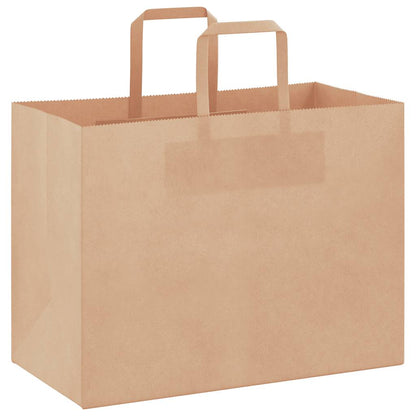 Paper Bags 250 pcs with Handles Brown 32x17x25 cm