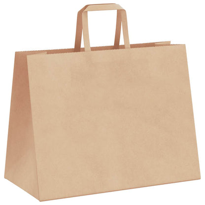Paper Bags 250 pcs with Handles Brown 32x17x25 cm