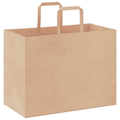 Paper Bags 250 pcs with Handles Brown 32x17x25 cm
