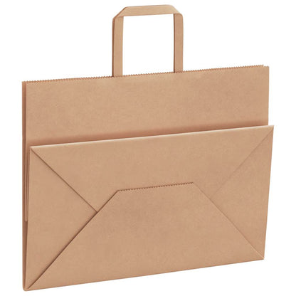 Paper Bags 250 pcs with Handles Brown 32x17x25 cm