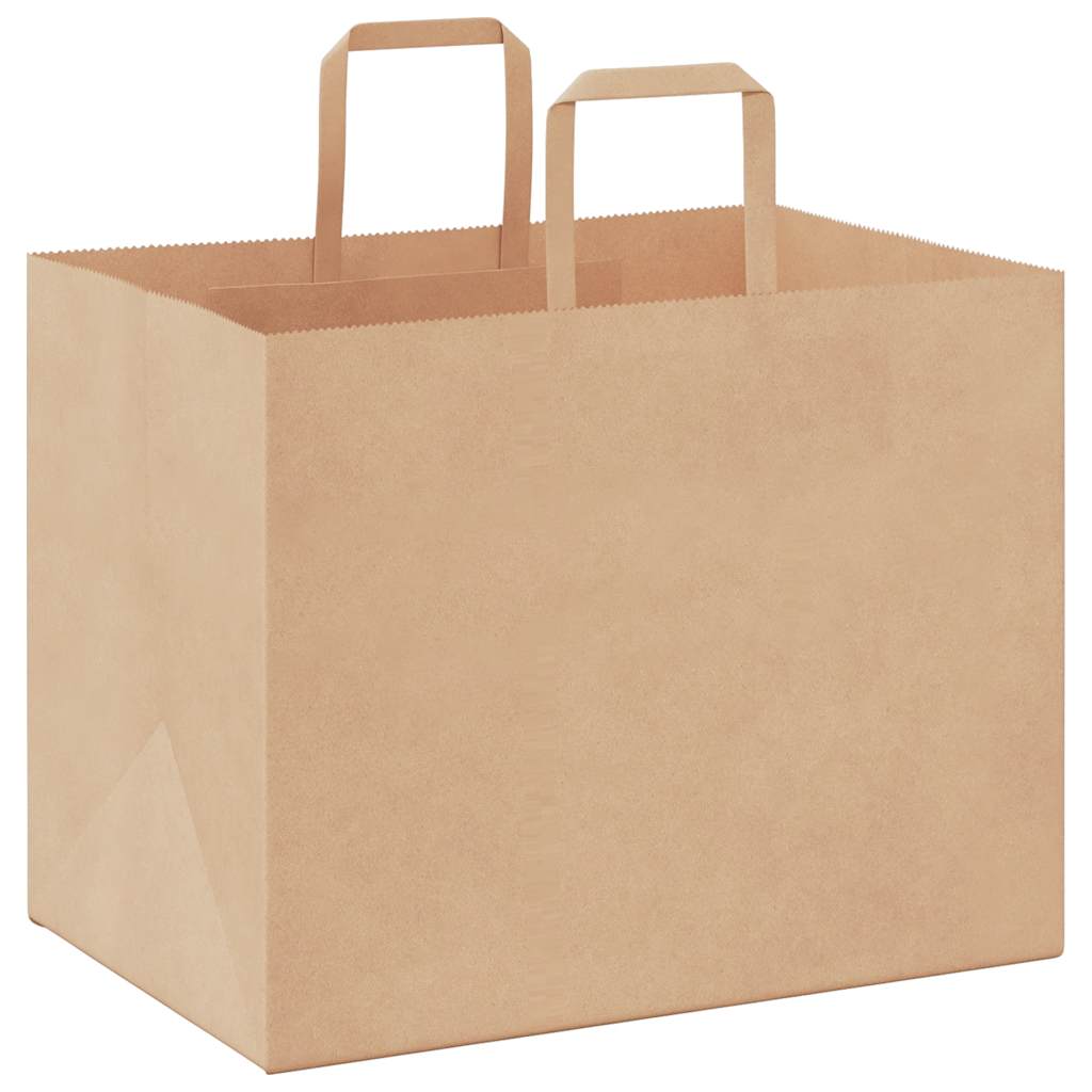 Paper Bags 250 pcs with Handles Brown 32x22x24 cm