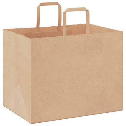 Paper Bags 250 pcs with Handles Brown 32x22x24 cm