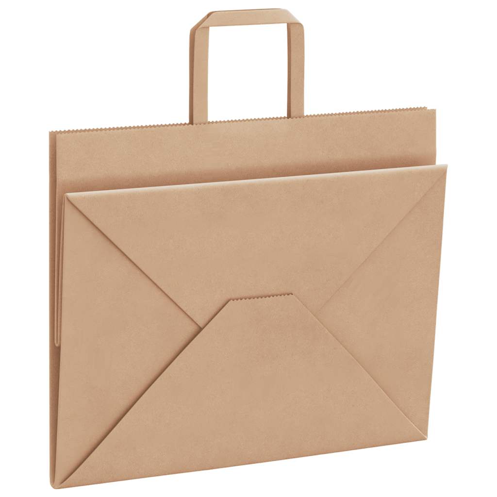 Paper Bags 250 pcs with Handles Brown 32x22x24 cm
