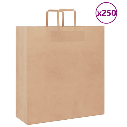 Paper Bags 250 pcs with Handles Brown 45x17x48 cm