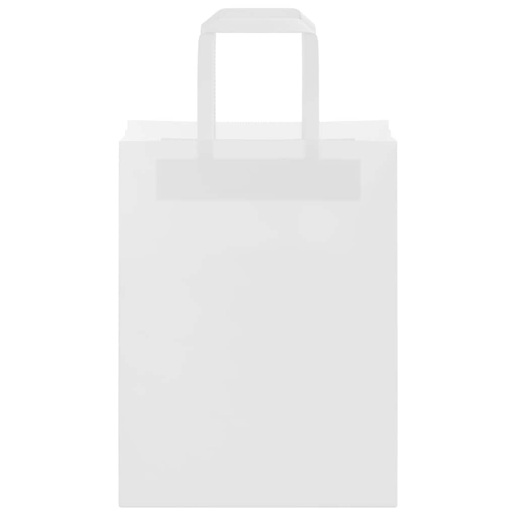 Paper Bags 50 pcs with Handles White 21x11x28 cm
