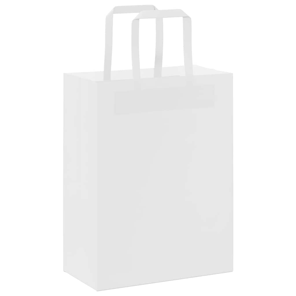Paper Bags 50 pcs with Handles White 21x11x28 cm