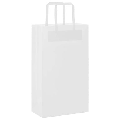 Paper Bags 50 pcs with Handles White 21x11x36 cm