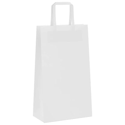 Paper Bags 50 pcs with Handles White 21x11x36 cm