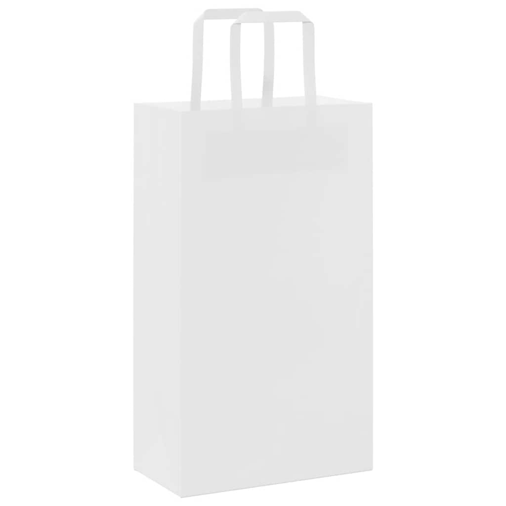Paper Bags 50 pcs with Handles White 21x11x36 cm