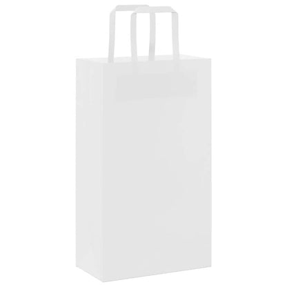 Paper Bags 50 pcs with Handles White 21x11x36 cm