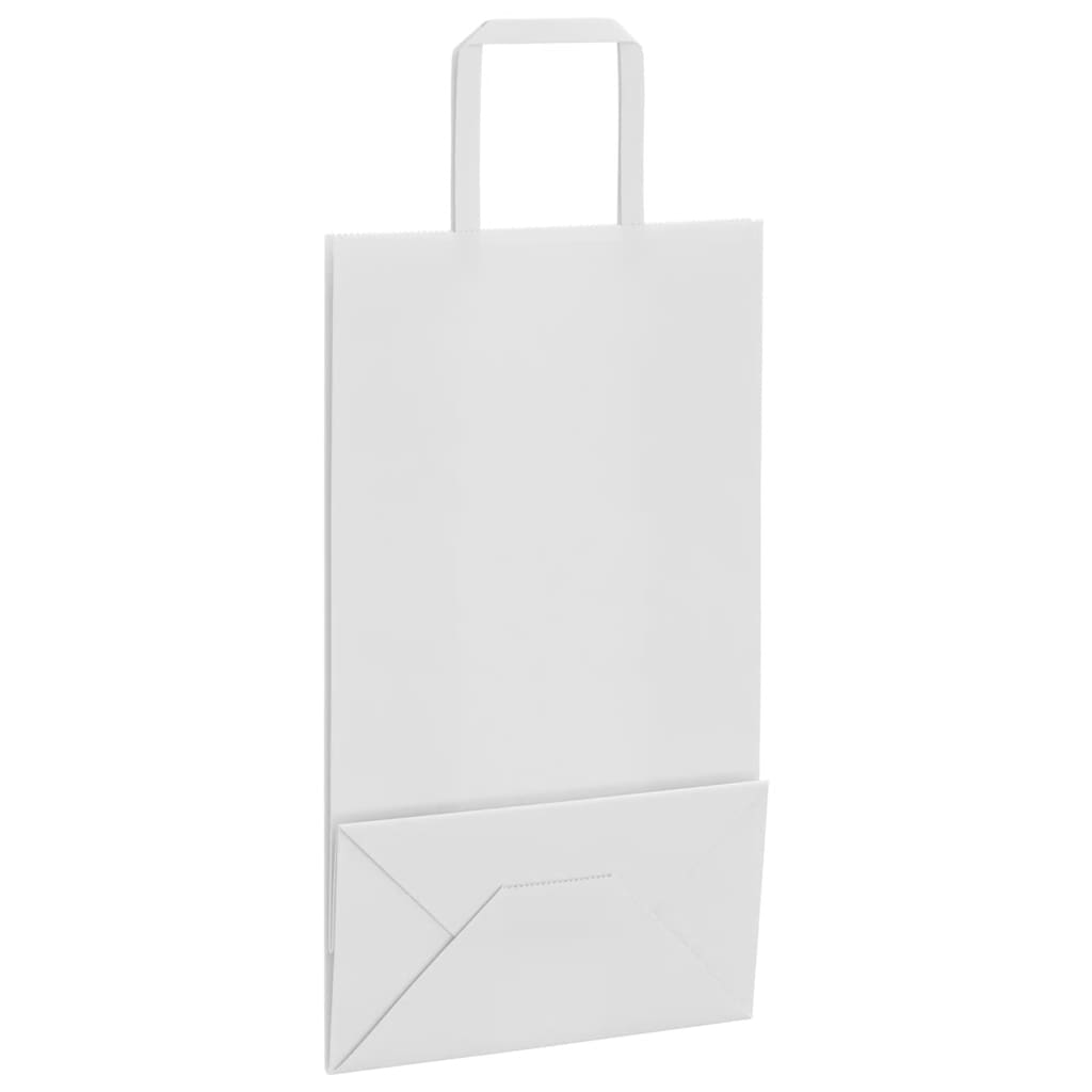 Paper Bags 50 pcs with Handles White 21x11x36 cm