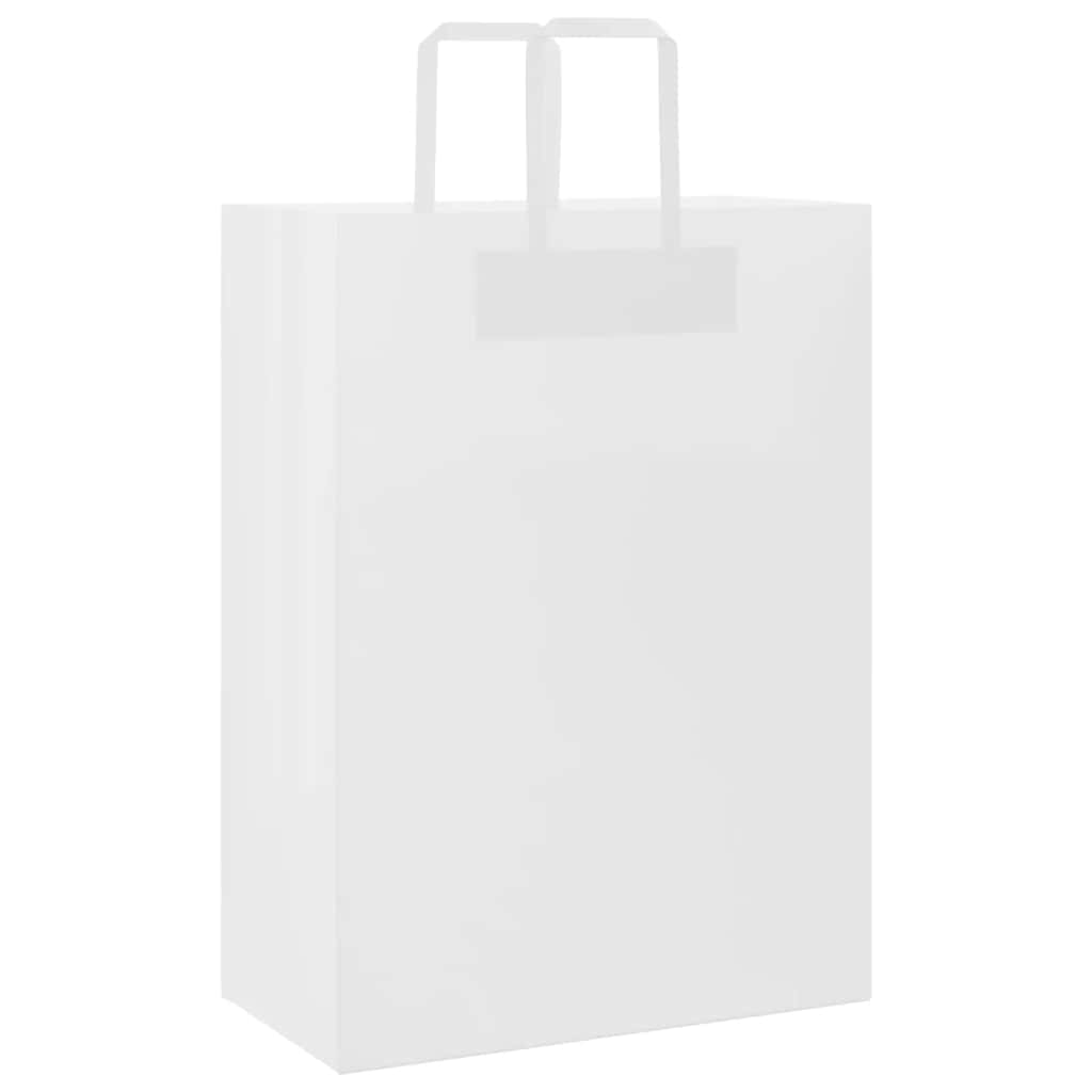 Paper Bags 50 pcs with Handles White 32x17x44 cm