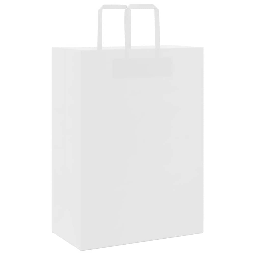 Paper Bags 50 pcs with Handles White 32x17x44 cm