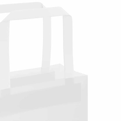 Paper Bags 250 pcs with Handles White 26x12x35 cm