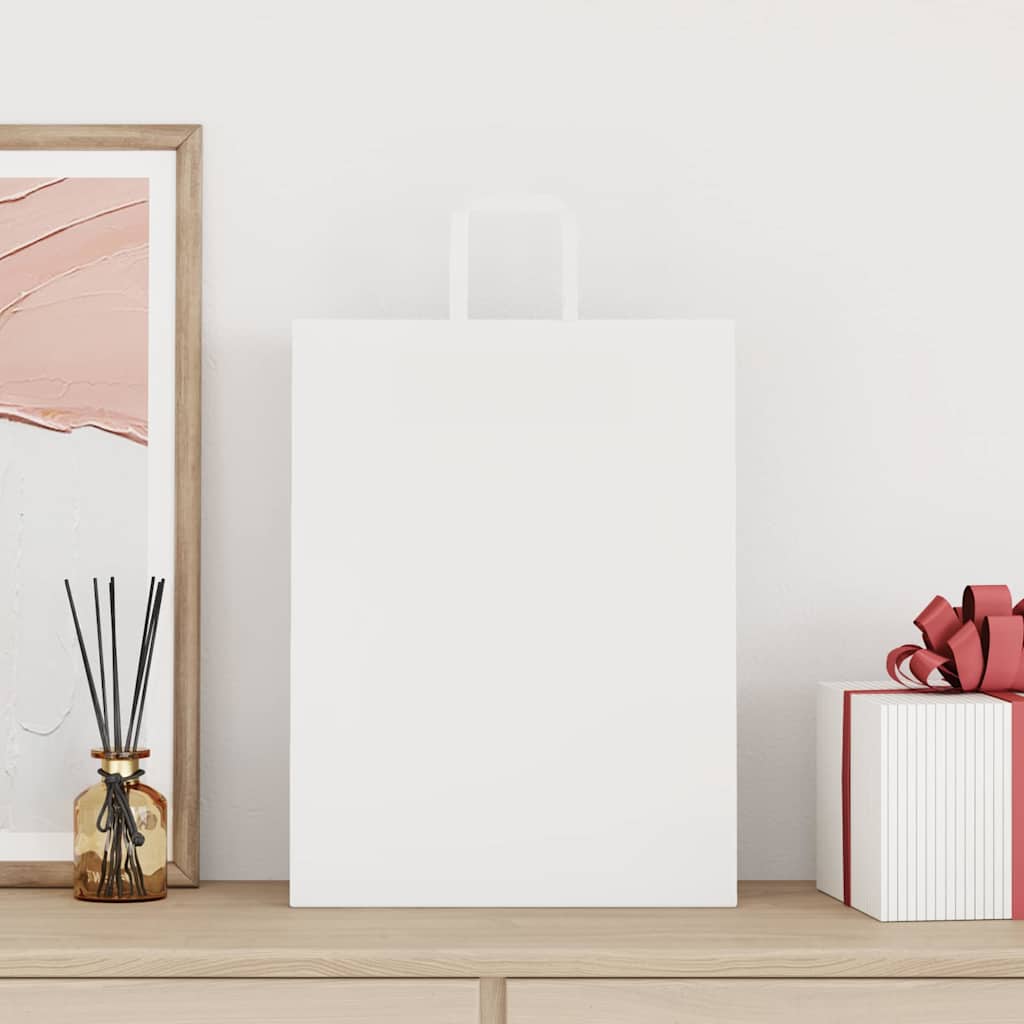 Paper Bags 250 pcs with Handles White 32x12x42 cm