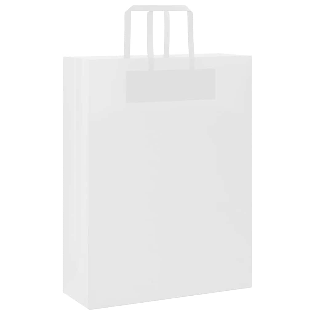 Paper Bags 250 pcs with Handles White 32x12x42 cm