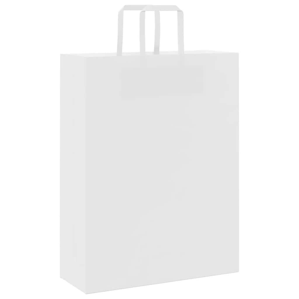 Paper Bags 250 pcs with Handles White 32x12x42 cm