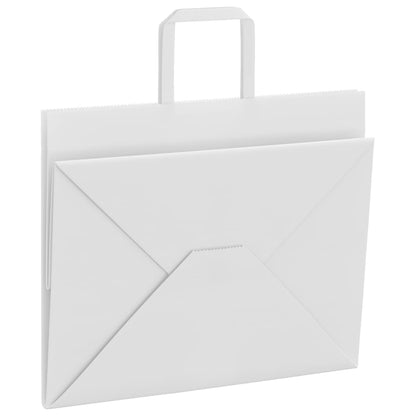 Paper Bags 250 pcs with Handles White 32x22x24 cm