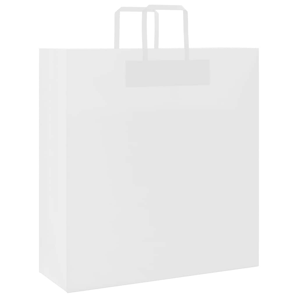 Paper Bags 250 pcs with Handles White 45x17x48 cm