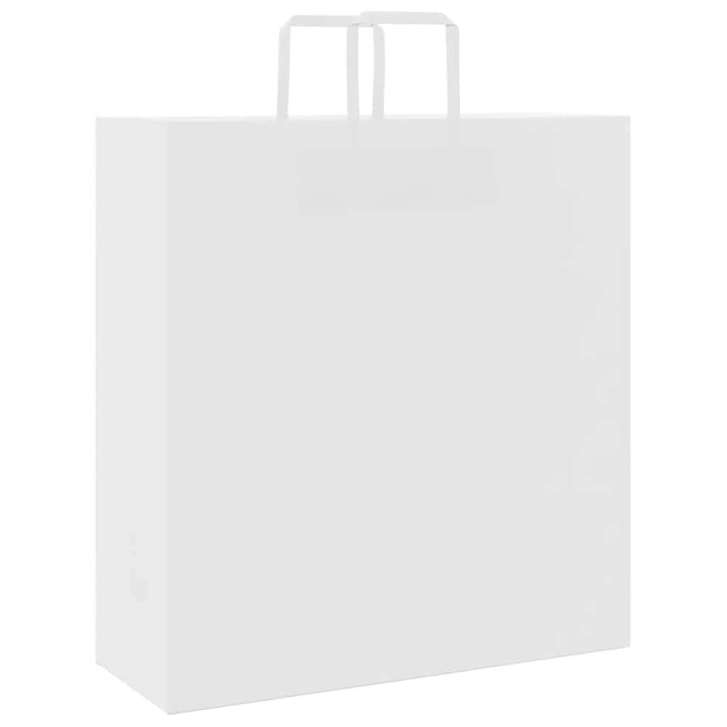 Paper Bags 250 pcs with Handles White 45x17x48 cm