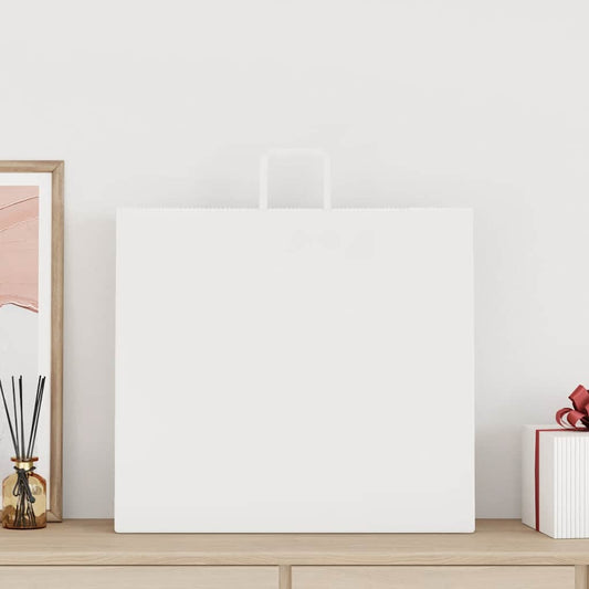 Paper Bags 250 pcs with Handles White 54x15x49 cm