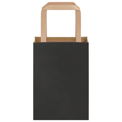 Paper Bags 250 pcs with Handles Black 15x8x21 cm