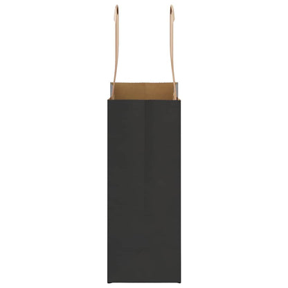 Paper Bags 250 pcs with Handles Black 15x8x21 cm