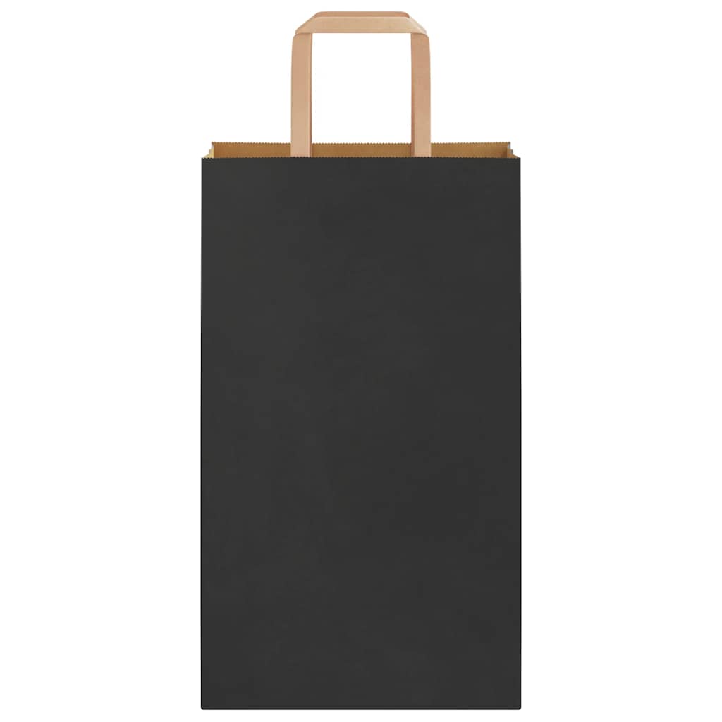 Paper Bags 250 pcs with Handles Black 21x11x36 cm