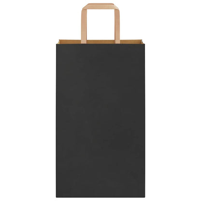 Paper Bags 250 pcs with Handles Black 21x11x36 cm