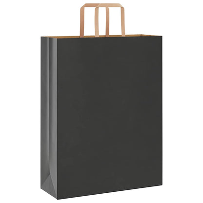 Paper Bags 250 pcs with Handles Black 32x12x42 cm