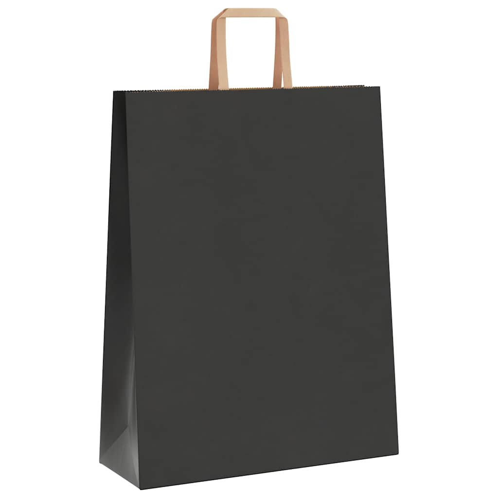 Paper Bags 250 pcs with Handles Black 32x12x42 cm