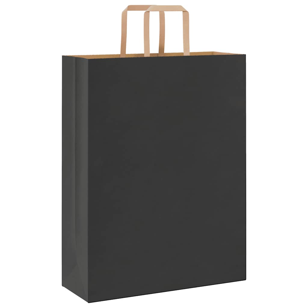 Paper Bags 250 pcs with Handles Black 32x12x42 cm