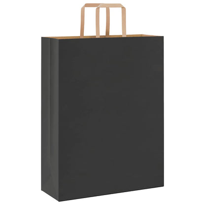 Paper Bags 250 pcs with Handles Black 32x12x42 cm