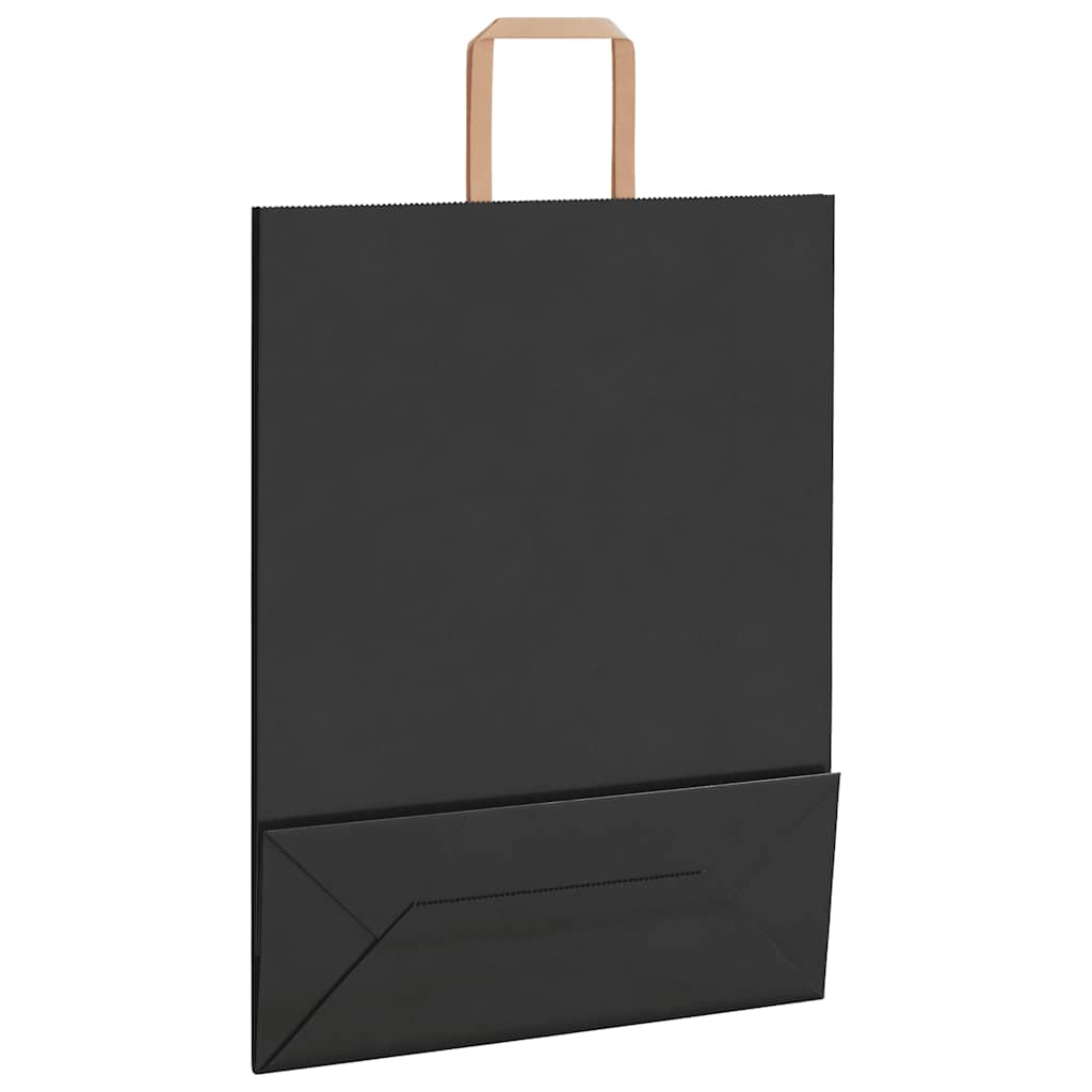 Paper Bags 250 pcs with Handles Black 32x12x42 cm