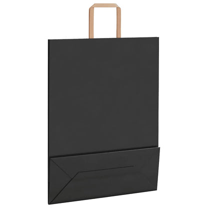 Paper Bags 250 pcs with Handles Black 32x12x42 cm