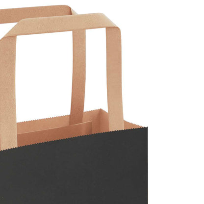 Paper Bags 250 pcs with Handles Black 32x12x42 cm