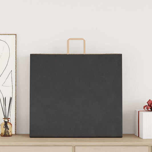 Paper Bags 250 pcs with Handles Black 54x15x49 cm