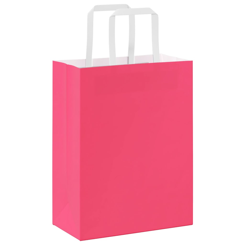 Paper Bags 50 pcs with Handles Pink 21x11x28 cm