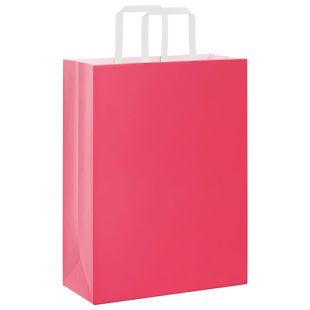 Paper Bags 50 pcs with Handles Pink 26x12x35 cm
