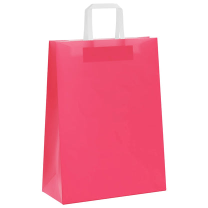 Paper Bags 50 pcs with Handles Pink 26x12x35 cm