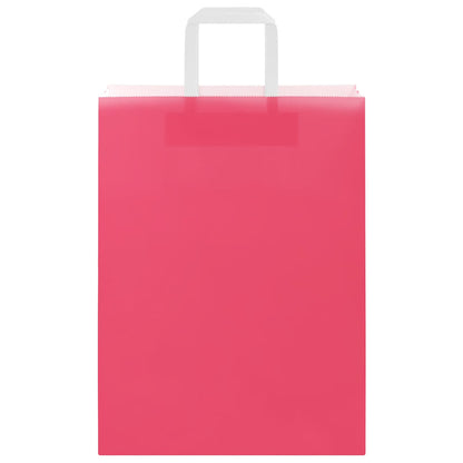 Paper Bags 50 pcs with Handles Pink 26x12x35 cm